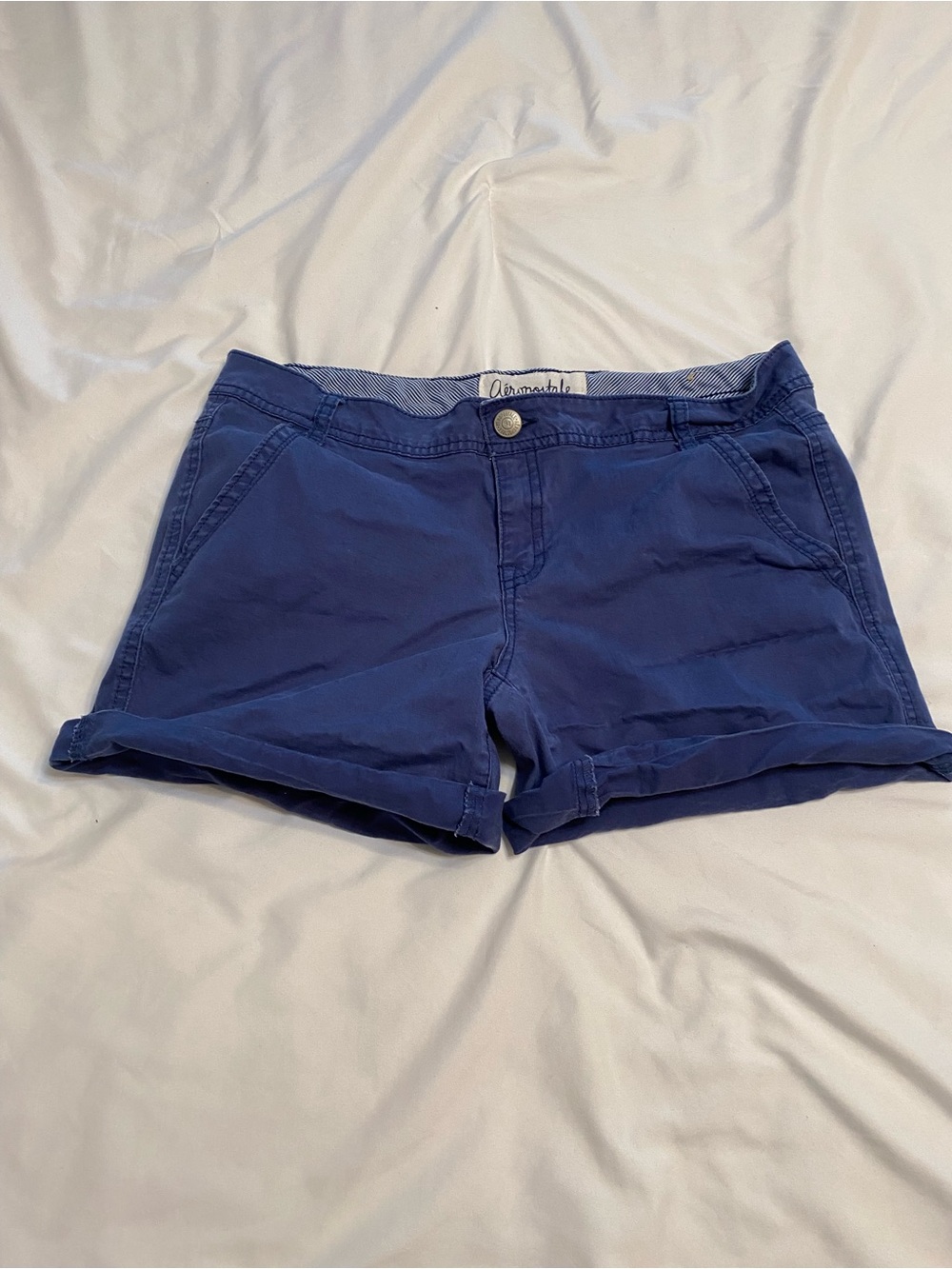 Aeropostale Blue Women's Casual Roll-Cuff Shorts